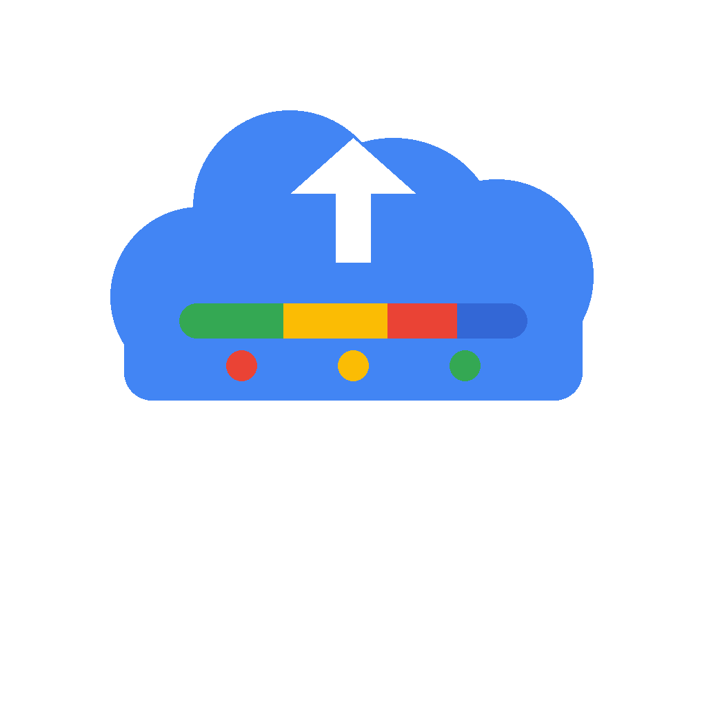 אייקון ניהול נפח אחסון בחשבון Google - ענן ומד אחסון