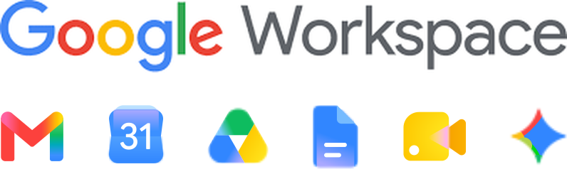 לוגו Google Workspace - Gmail, יומן, Drive, Docs, Meet ו-Gemini