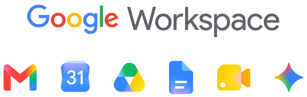 לוגו Google Workspace - Gmail, יומן, Drive, Docs, Meet ו-Gemini